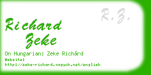richard zeke business card